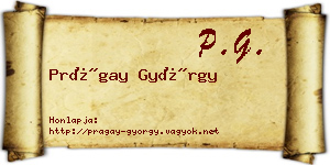 Prágay György névjegykártya